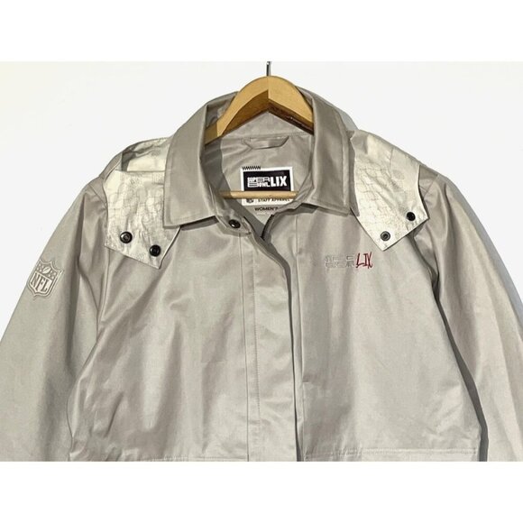 New Official NFL Super Bowl LIX Staff Anorak Beige Zip Hooded Jacket - Picture 7 of 14